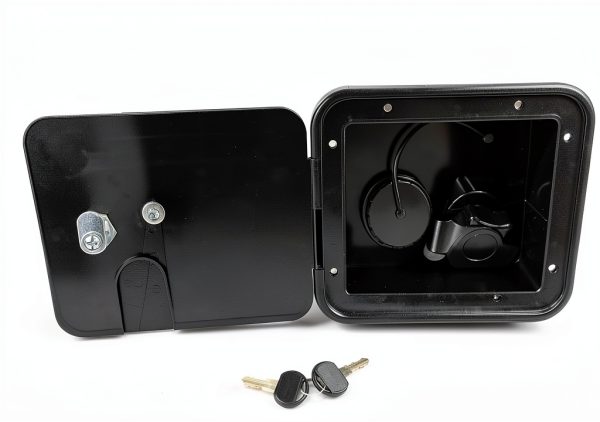 Valterra Black RV Hatch Lockable Gravity/City Water Fill A01-2004BKBU-0