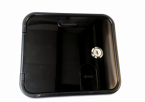 Valterra Black RV Hatch Lockable Gravity/City Water Fill A01-2004BKBU-1