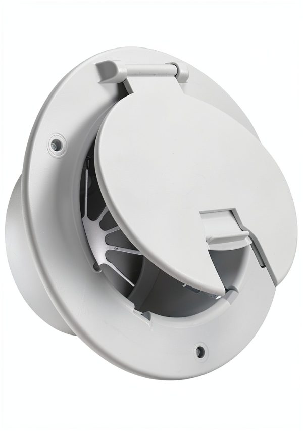 JR Products Round Electric Cable Hatch Polar White 3-1/2" Cutout-0