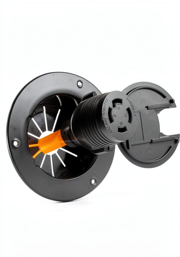 RV Murts Power Cord Hatch Cover Black 5in ABS RV Hatch-1