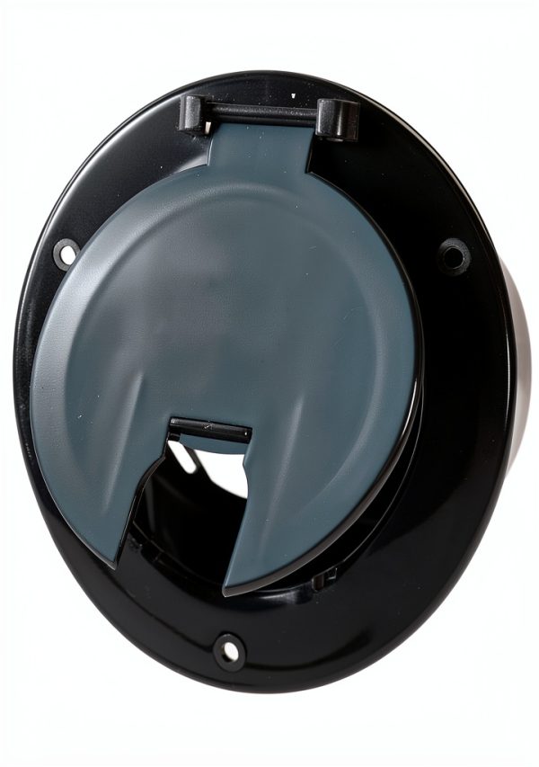 RV Murts Power Cord Hatch Cover Black 5in ABS RV Hatch-0