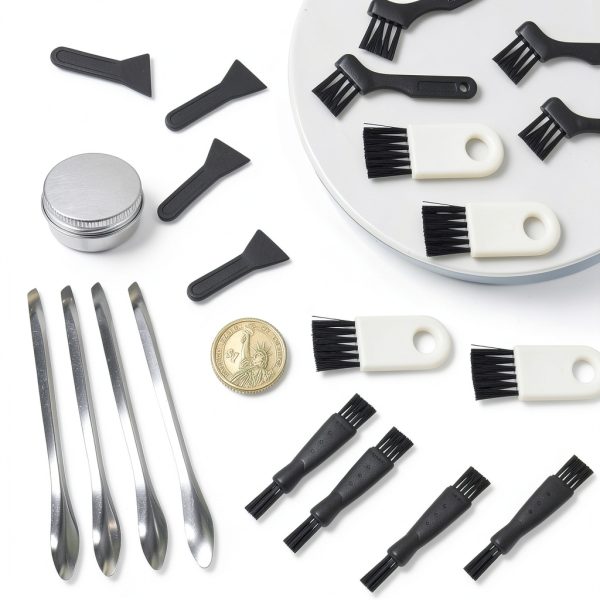 GORGECRAFT 27PCS Pollen Scrapers Kit for Grinder Including Plastic Cleaning Brush Black Pollen Scrapers Stainless Steel Spatula Micro Scoop and Aluminium Tin Cans for Grinder Pollen Scrapers-3